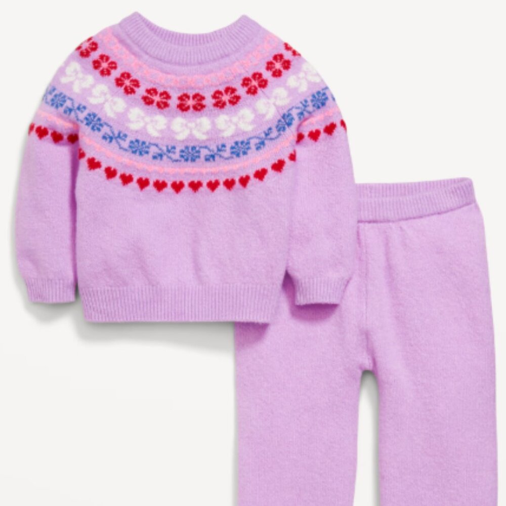 Old Navy SoSoft Fair Isle Sweater and Pants Set 18-24M